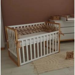 Кроватка Angelo Люкс-12 бело-мокко Фото