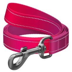 Поводок для собак WAUDOG Nylon Mono, світловідбивний L-XXL рожевий Фото 1