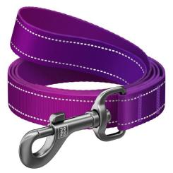 Поводок для собак WAUDOG Nylon Mono, светоотражающий M фиолетовый Фото 1