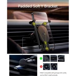 Универсальный автодержатель Baseus Wireless Charge Pro 15W Фото 11