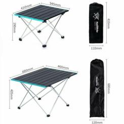 Туристический стол Naturehike NH19Z008-Z, алюміній, Розмір S, чорний Фото 3