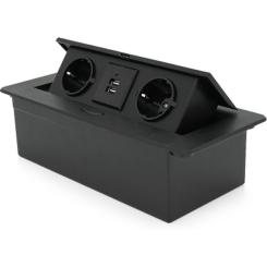 Розетка Voltronic J29L, дві розетки + 2*USB, напольна, висувна Фото 1