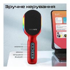 Микрофон Promate VocalMic Bluetooth 2 x AUX LED Red Фото 11