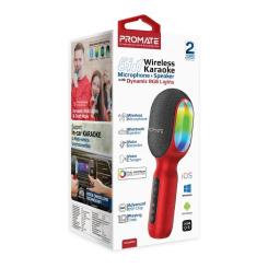 Микрофон Promate VocalMic Bluetooth 2 x AUX LED Red Фото 1