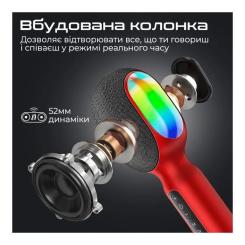 Микрофон Promate VocalMic Bluetooth 2 x AUX LED Red Фото 2
