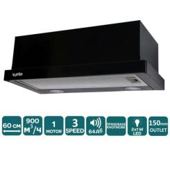 Вытяжка кухонная Ventolux GARDA 60 BK (900) LED Фото 2