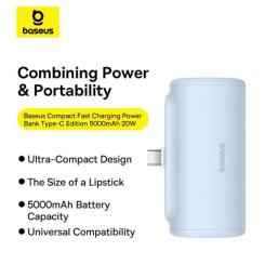Батарея универсальная Baseus Compact 4900mAh 20W Lightning, White (PPWC05I) Фото 1