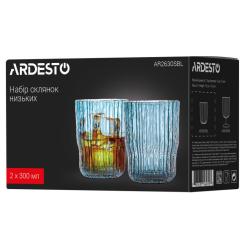 Набор стаканов Ardesto 300мл, 2шт, скло, блакитний Фото 5