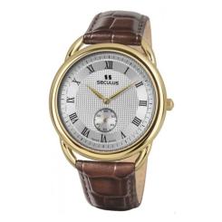 Наручные часы Seculus 4483.2.1069 pvd-y, white dial, brown leather Фото