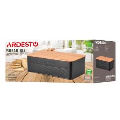 Хлебница Ardesto Midori 33х18х12см, метал, бамбук, чорний Фото 7