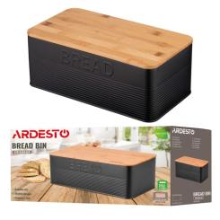 Хлебница Ardesto Midori 33х18х12см, метал, бамбук, чорний Фото 8