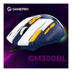 Мышка GamePro GM300BL USB Blue/White Фото 4