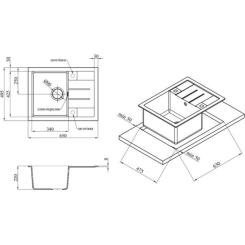 Мойка кухонная Kroner KompositCOL-6550 Фото 6