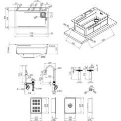 Мойка кухонная Kroner SchwarzeSET7545HM Фото 11
