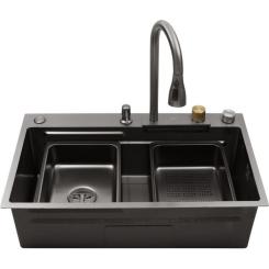 Мойка кухонная Kroner SchwarzeSET7545HM Фото 5