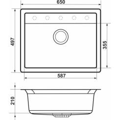 Мойка кухонная GRANADO ARTES white з сифоном Фото 6