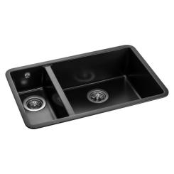 Мойка кухонная GRANADO Under top DOUBLE black shine Фото 1