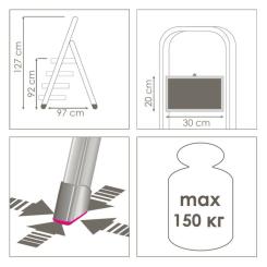 Лестница Eurogold металлическая 4вх. 2124R Фото 4