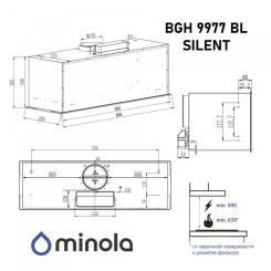 Вытяжка кухонная Minola BGH 9977 BL Silent Фото 11