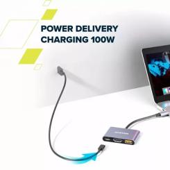 Концентратор Canyon hub DS-4 3in1 USB-C Grey Фото 8