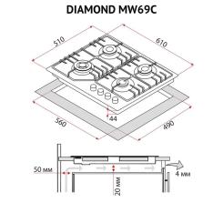 Варочная поверхность Perfelli DIAMOND MW69C BIANCO Фото 11