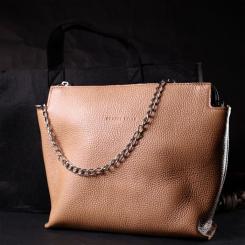 Сумка Grande Pelle Из натуральной кожи Бежевая Фото 11