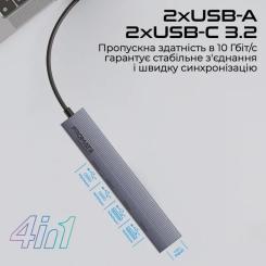 Концентратор Promate USB Hub 4 ports litehub-pro Фото 2