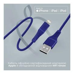 Дата кабель Promate USB 2.0 AM to Lightning 1.2m blue Фото 2