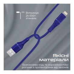Дата кабель Promate USB 2.0 AM to Lightning 1.2m blue Фото 5