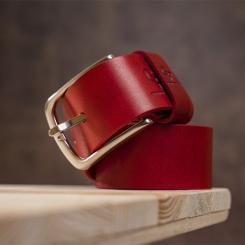 Ремень Grande Pelle Женский кожаный Красный Фото 2