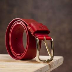 Ремень Grande Pelle Женский кожаный Красный Фото 4