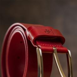 Ремень Grande Pelle Женский кожаный Красный Фото 5