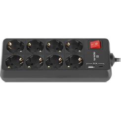 Сетевой фильтр питания REAL-EL RS-PROTECT 805 3m, black Фото 4
