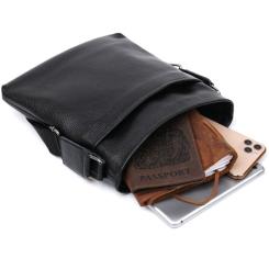 Сумка Shvigel Кожаная через плечо Черная Фото 5