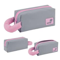 Пенал Kite 2703-2 сіро-рожевий Фото