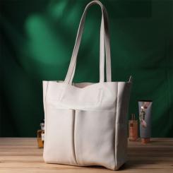 Сумка Shvigel Шоппер из натуральной кожи Бежевая Фото 9