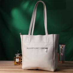 Сумка Shvigel Шоппер из натуральной кожи Бежевая Фото 10