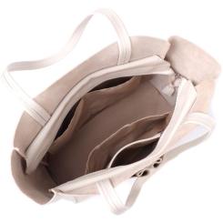 Сумка Shvigel Шоппер из натуральной кожи Бежевая Фото 6