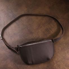 Сумка Shvigel Кожаная матовая бананка Коричневая Фото 9