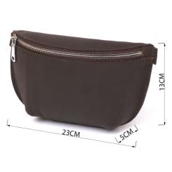 Сумка Shvigel Кожаная матовая бананка Коричневая Фото 2