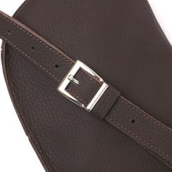 Сумка Shvigel Кожаная матовая бананка Коричневая Фото 4