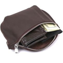 Сумка Shvigel Кожаная матовая бананка Коричневая Фото 5