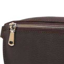 Сумка Shvigel Кожаная матовая бананка Коричневая Фото 6