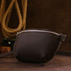 Сумка Shvigel Кожаная матовая бананка Коричневая Фото 7