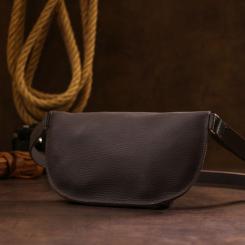 Сумка Shvigel Кожаная матовая бананка Коричневая Фото 8