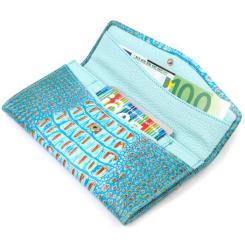 Портмоне Canpellini Из натуральной кожи Голубое Фото 4