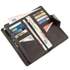 Кошелек Karya Кожаный Черный Фото 2