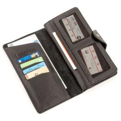 Кошелек Karya Кожаный Черный Фото 3