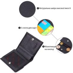 Портмоне Karya Из натуральной кожи Черное Фото 3