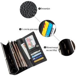 Кошелек Kivi Из экокожи Черный Фото 4